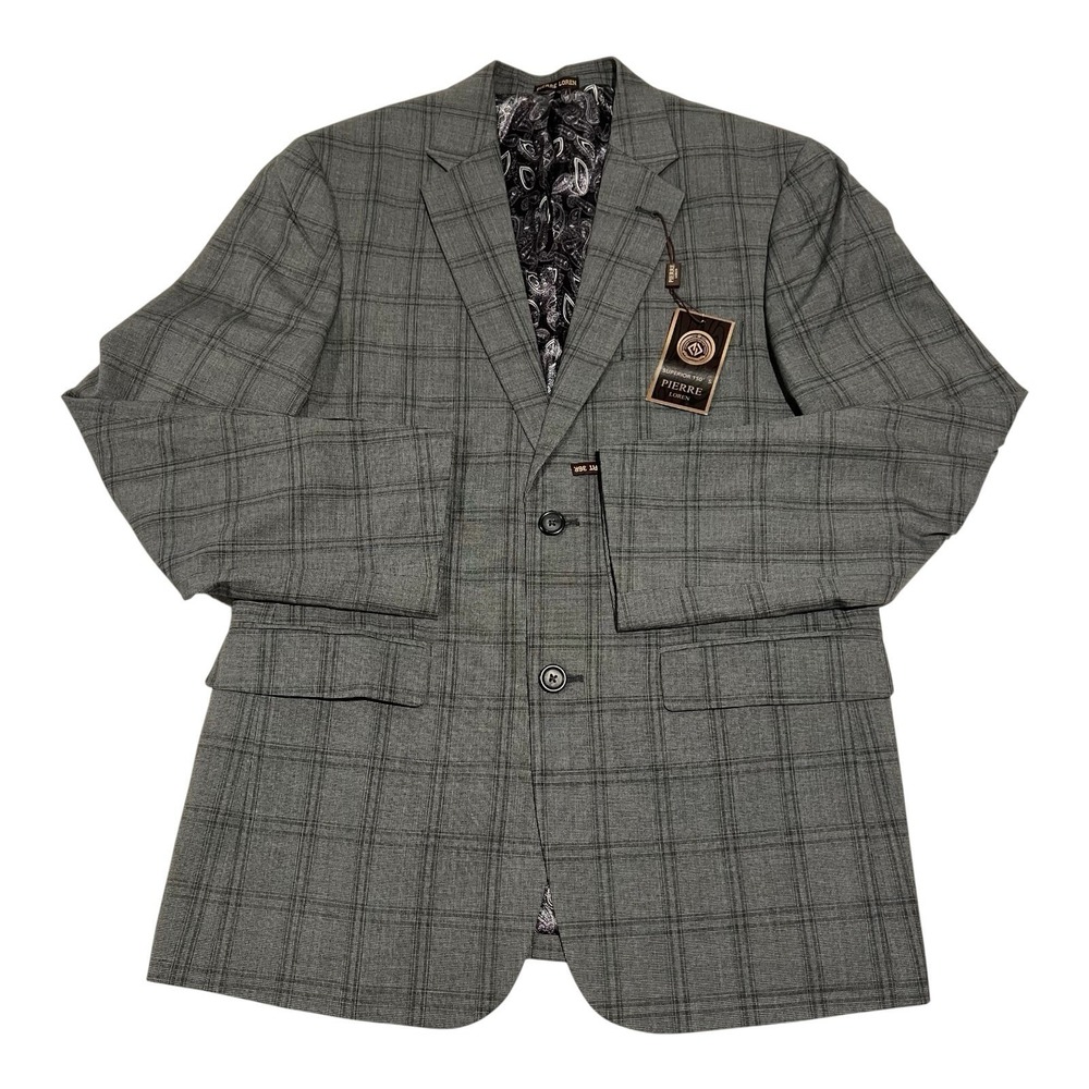 New Pierre Loren‎ Blazer Jacket Sport Coat 36R Superior 150s Dark Grey Dual Vent